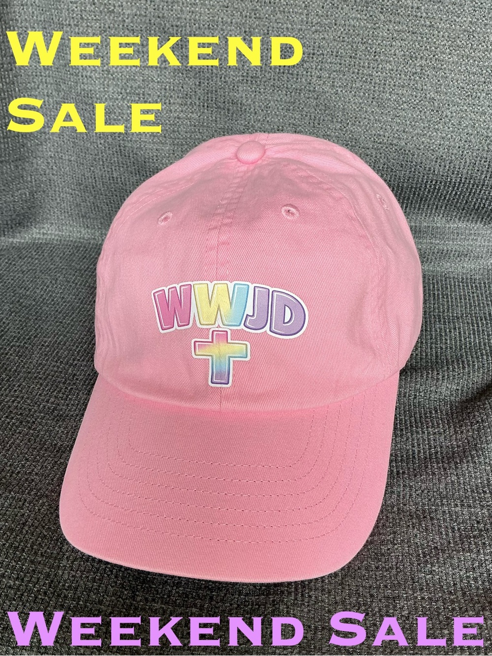 WWJD Hat KC Hats – Pink Christian Faith Cap with Custom WWJD & Cross GraphicNWOT